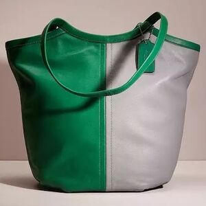 Coach 2020 Bea Tote In Colorblock Green And Gray Like New!
